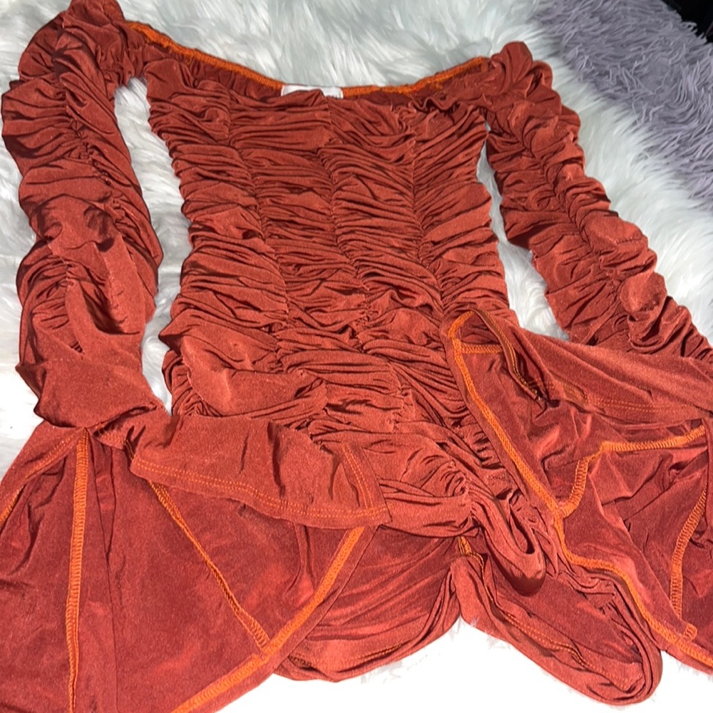 Scrunched Boutique Dress Open Sleeves
